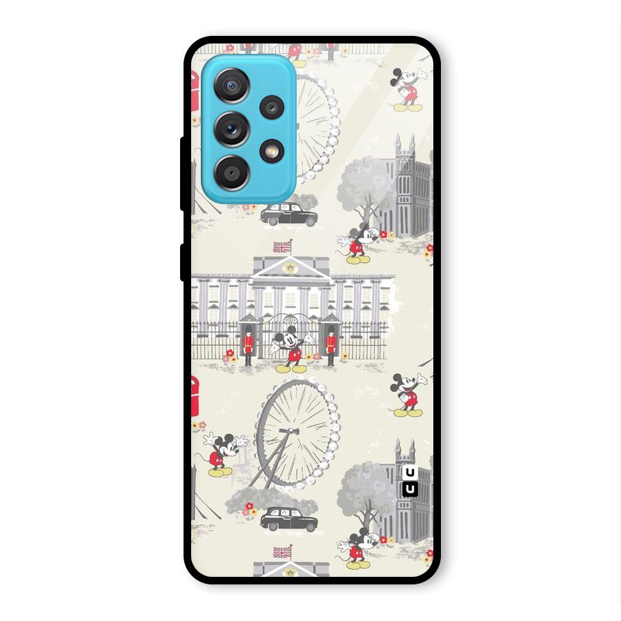 City Tour Pattern Glass Back Case for Galaxy A52s 5G