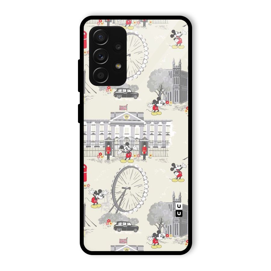 City Tour Pattern Glass Back Case for Galaxy A53 5G