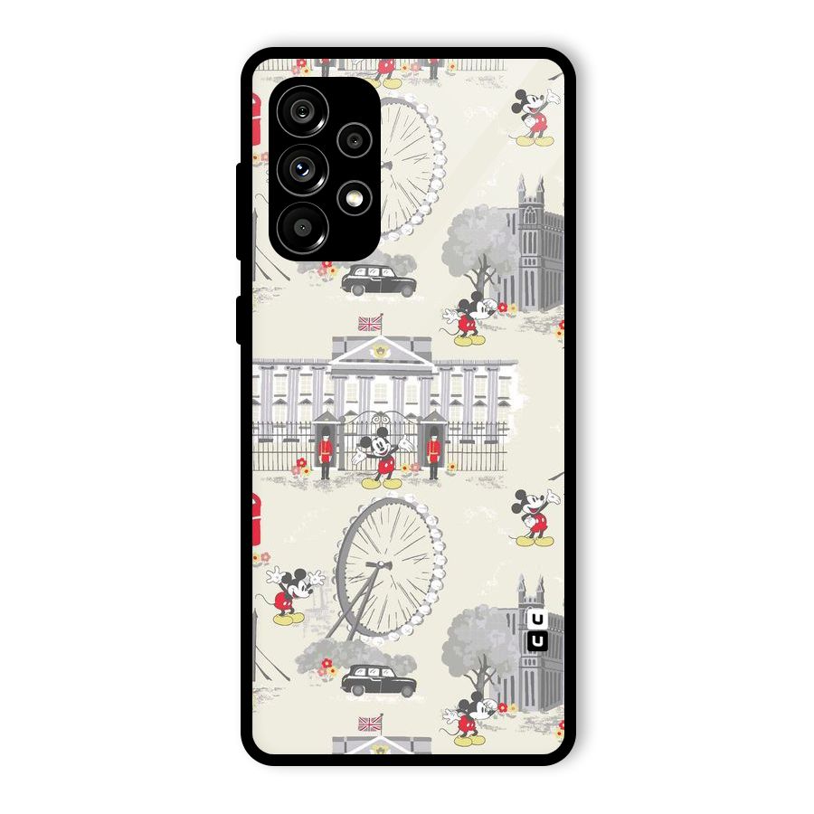 City Tour Pattern Glass Back Case for Galaxy A73 5G
