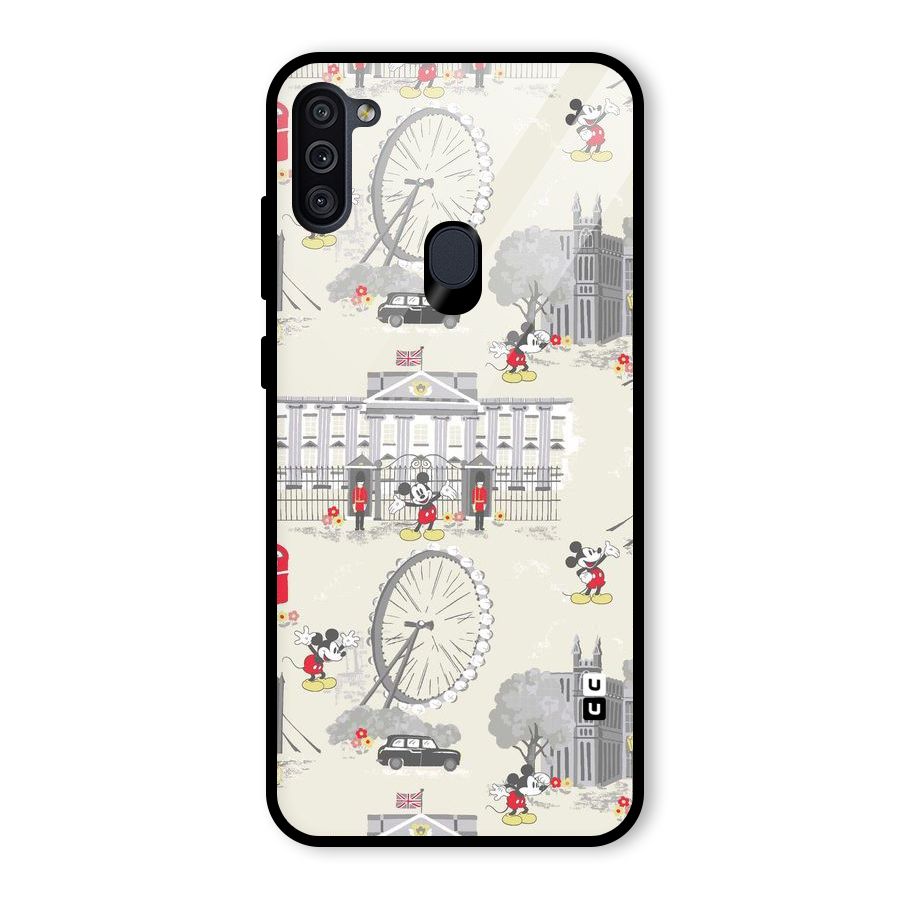 City Tour Pattern Glass Back Case for Galaxy M11
