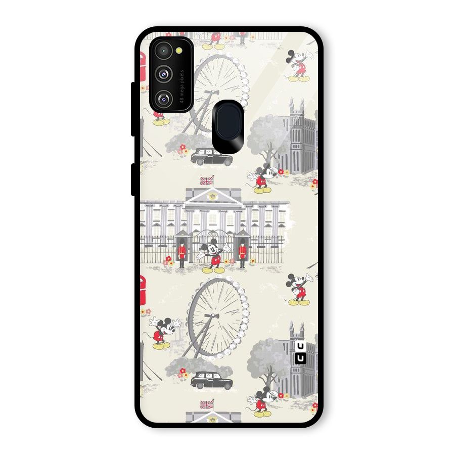 City Tour Pattern Glass Back Case for Galaxy M30s