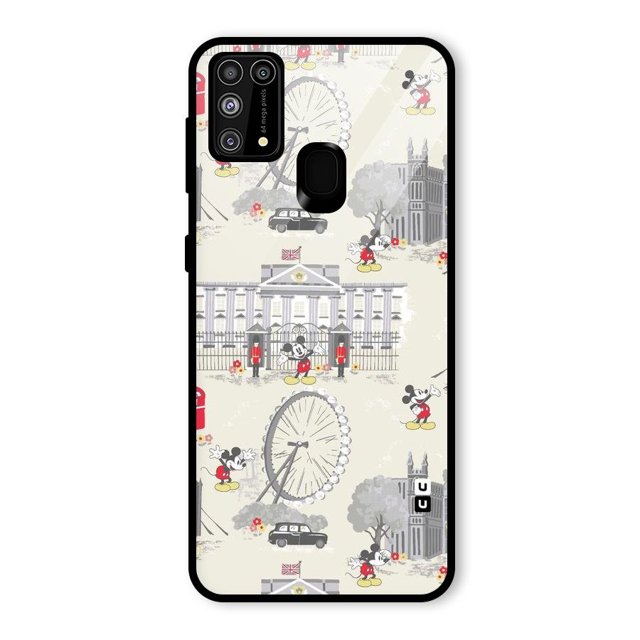 City Tour Pattern Glass Back Case for Galaxy M31