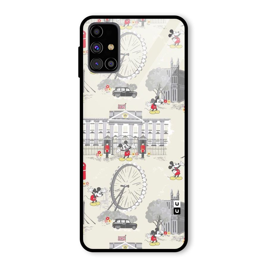City Tour Pattern Glass Back Case for Galaxy M31s