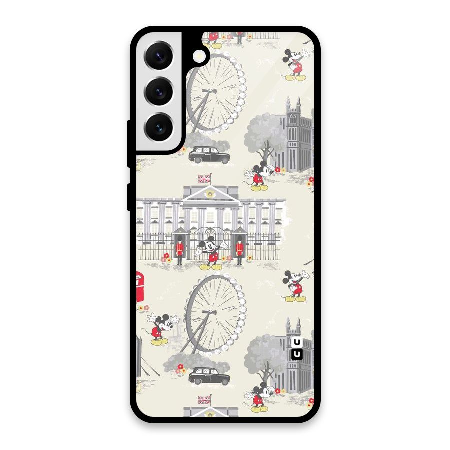 City Tour Pattern Glass Back Case for Galaxy S22 Plus 5G