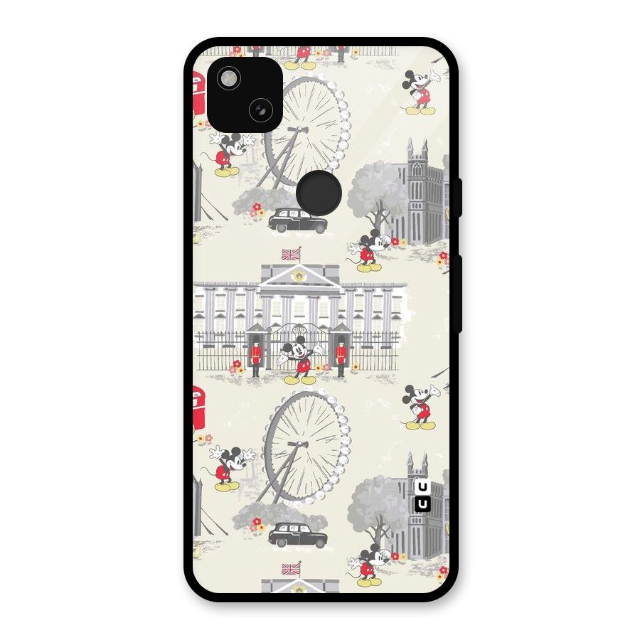 City Tour Pattern Glass Back Case for Google Pixel 4a
