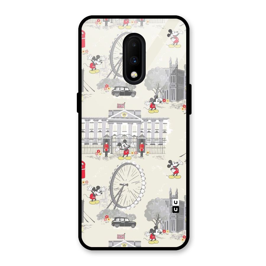 City Tour Pattern Glass Back Case for OnePlus 7