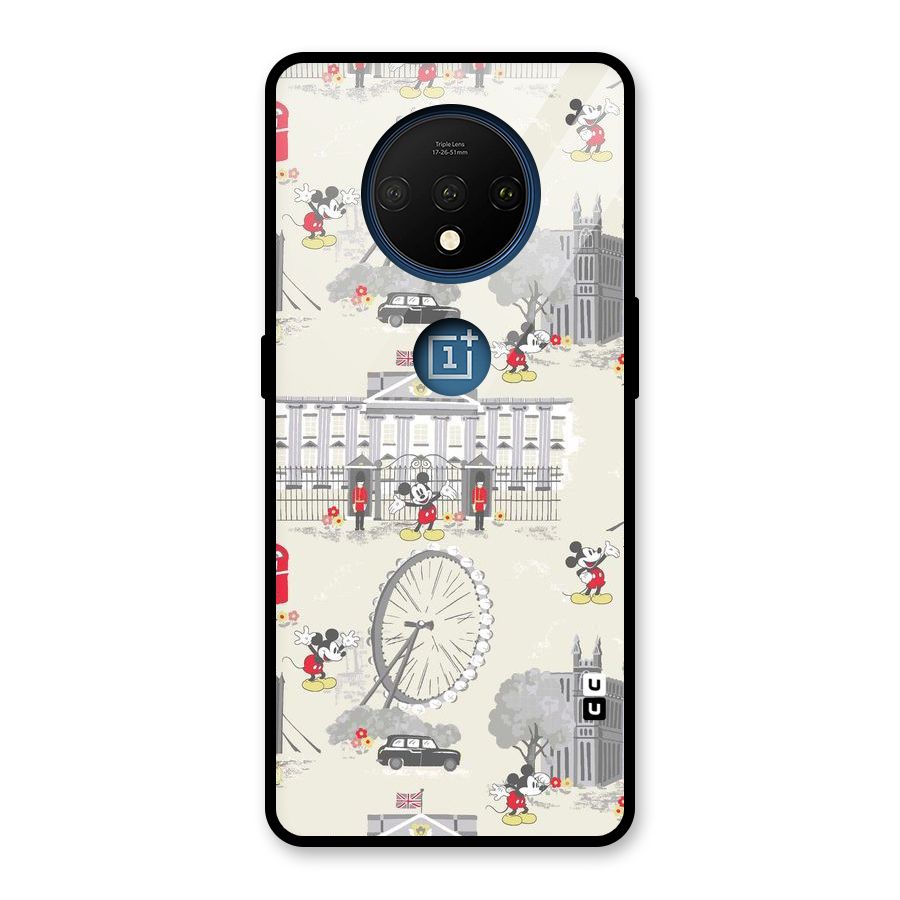 City Tour Pattern Glass Back Case for OnePlus 7T