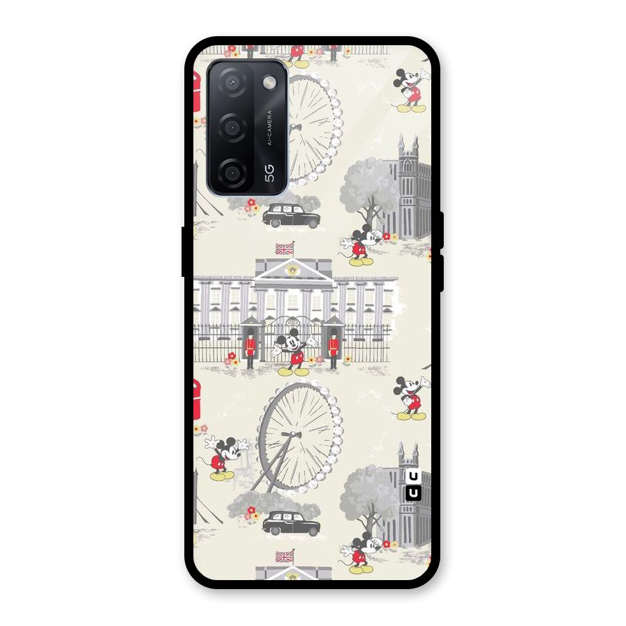 City Tour Pattern Glass Back Case for Oppo A53s 5G