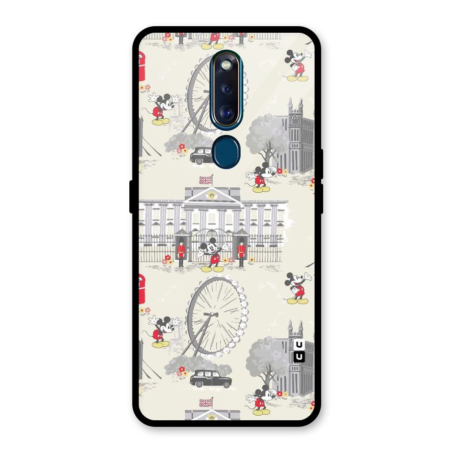 City Tour Pattern Glass Back Case for Oppo F11 Pro