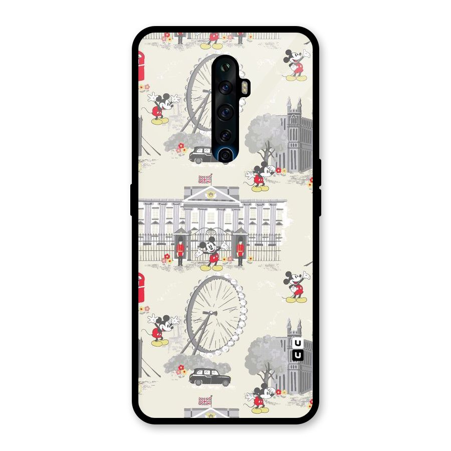 City Tour Pattern Glass Back Case for Oppo Reno2 F