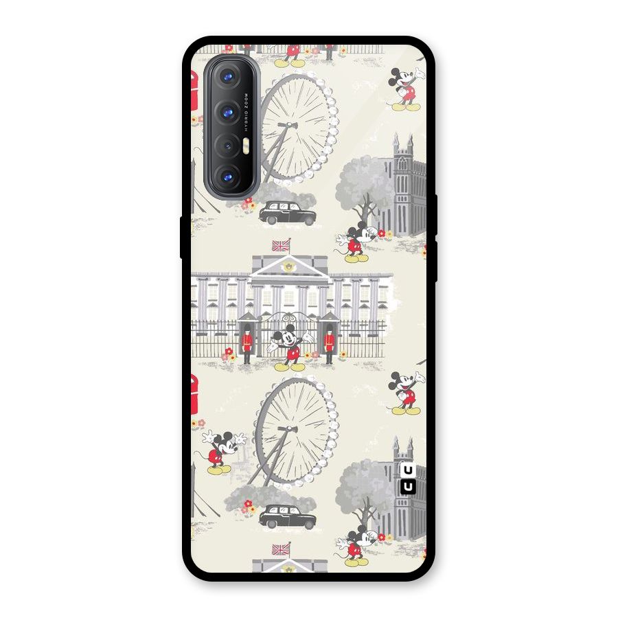 City Tour Pattern Glass Back Case for Oppo Reno3 Pro