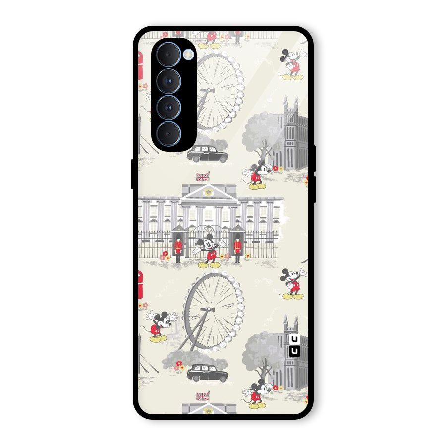City Tour Pattern Glass Back Case for Oppo Reno4 Pro