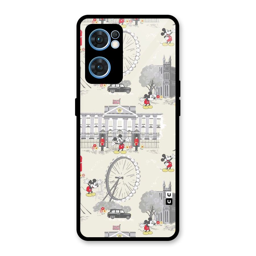 City Tour Pattern Glass Back Case for Oppo Reno7 5G