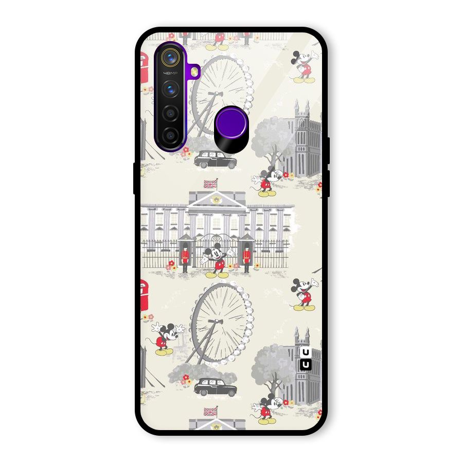 City Tour Pattern Glass Back Case for Realme 5 Pro