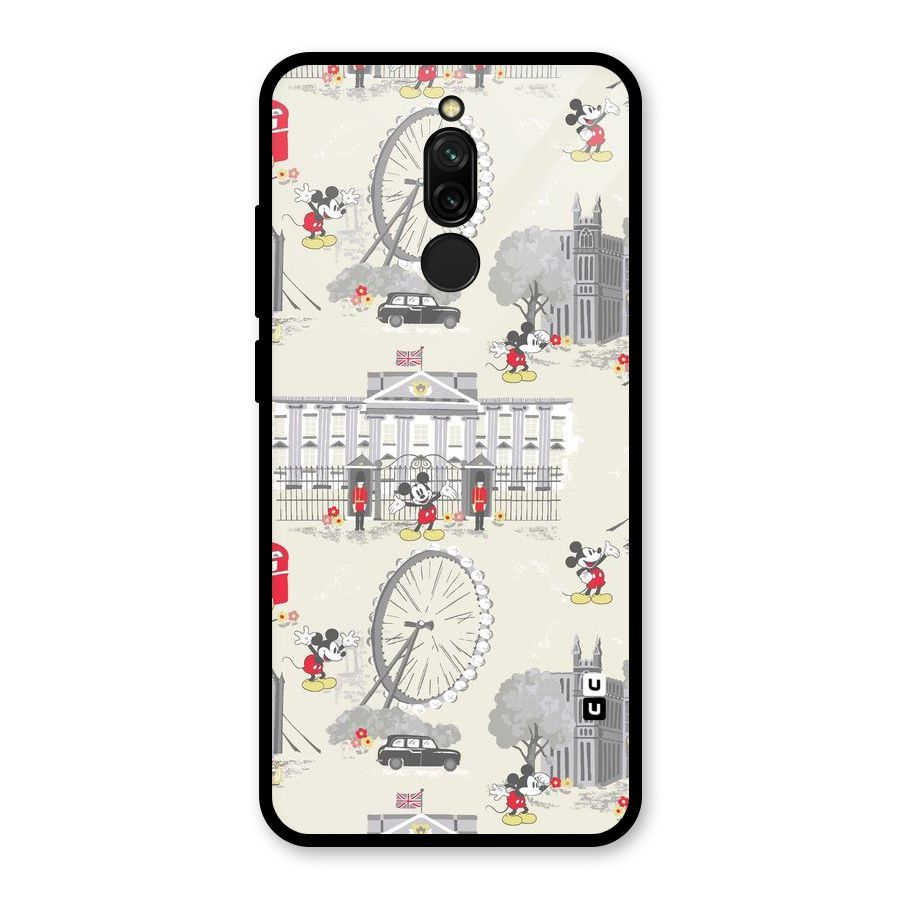 City Tour Pattern Glass Back Case for Redmi 8