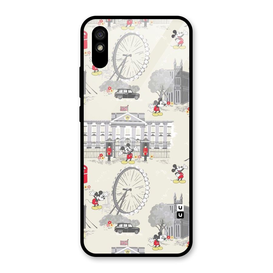 City Tour Pattern Glass Back Case for Redmi 9i