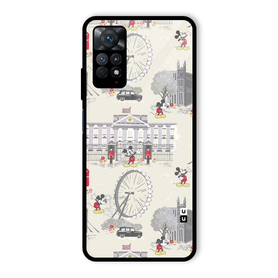 City Tour Pattern Glass Back Case for Redmi Note 11 Pro