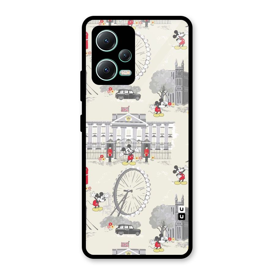 City Tour Pattern Glass Back Case for Redmi Note 12 5G