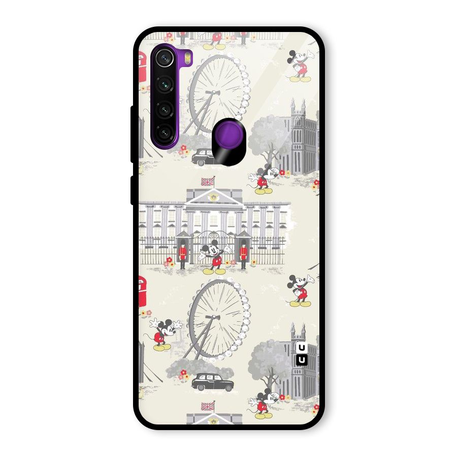 City Tour Pattern Glass Back Case for Redmi Note 8