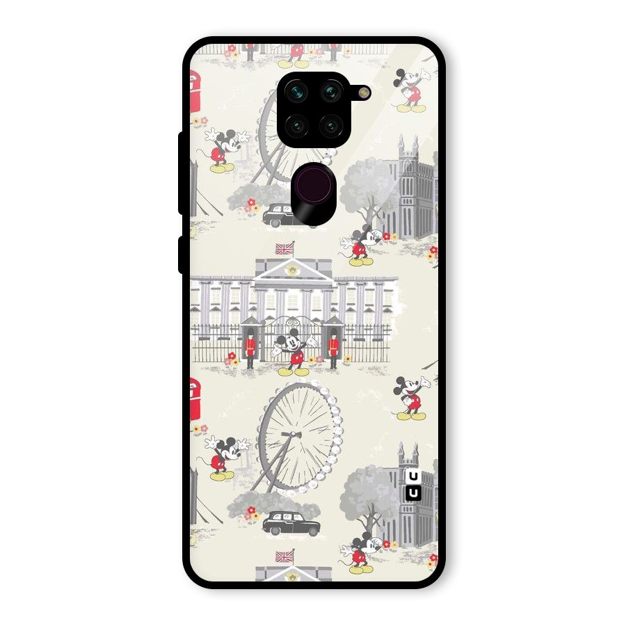City Tour Pattern Glass Back Case for Redmi Note 9