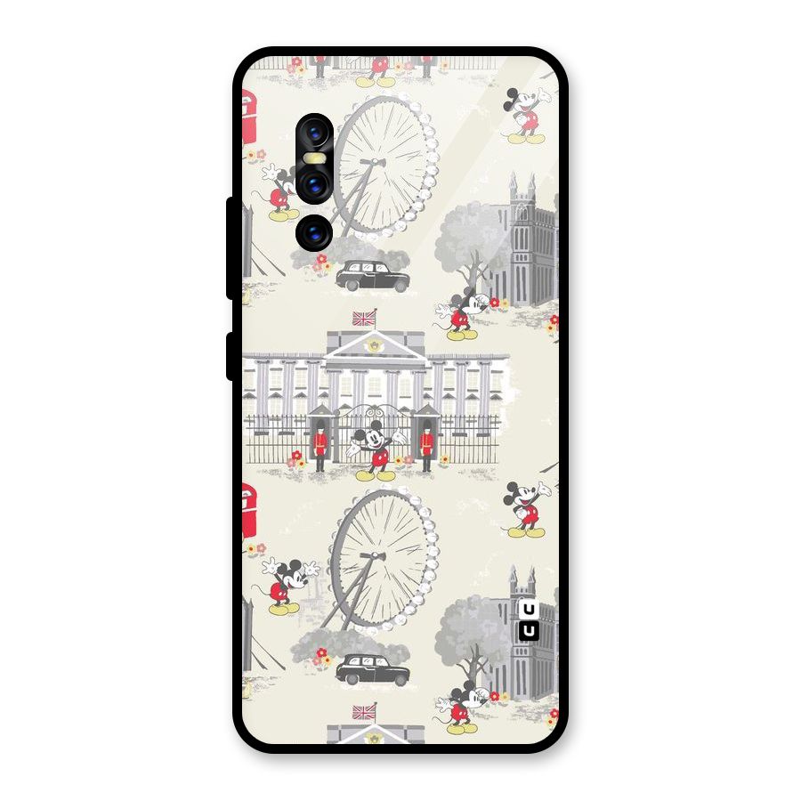 City Tour Pattern Glass Back Case for Vivo V15 Pro