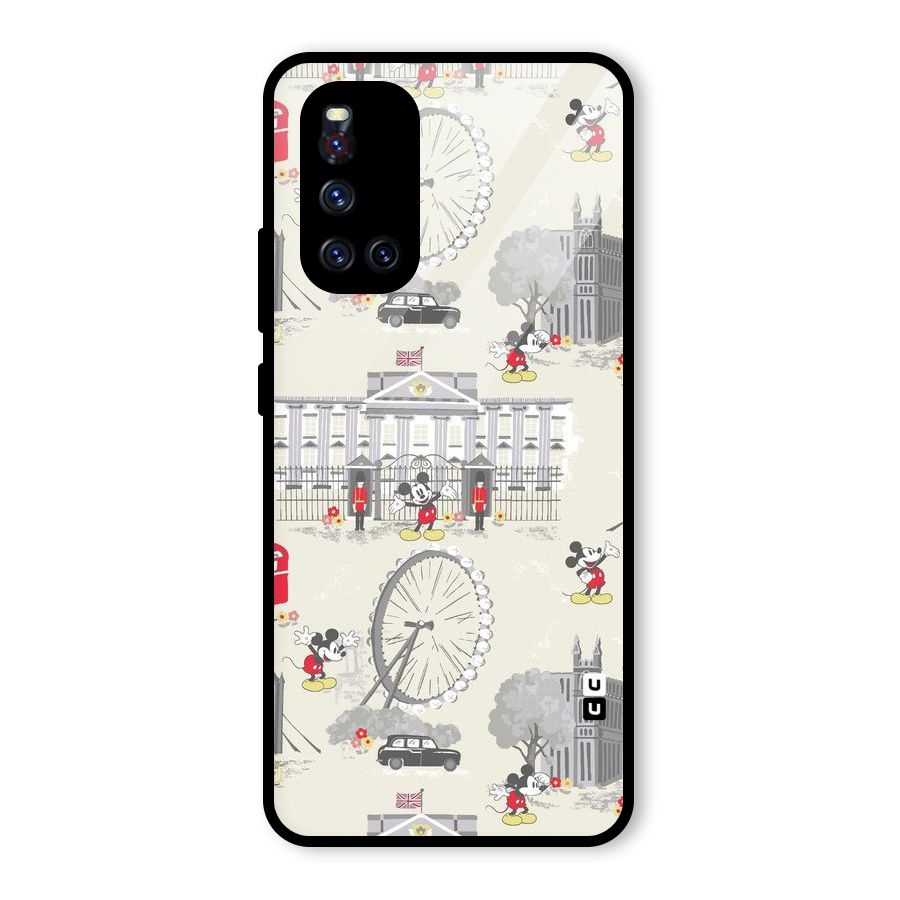 City Tour Pattern Glass Back Case for Vivo V19