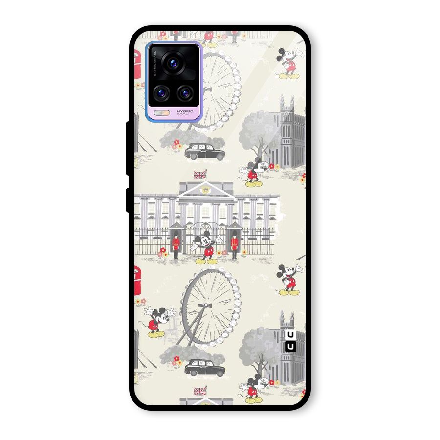 City Tour Pattern Glass Back Case for Vivo V20 Pro