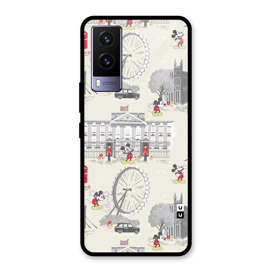 City Tour Pattern Glass Back Case for Vivo V21e 5G