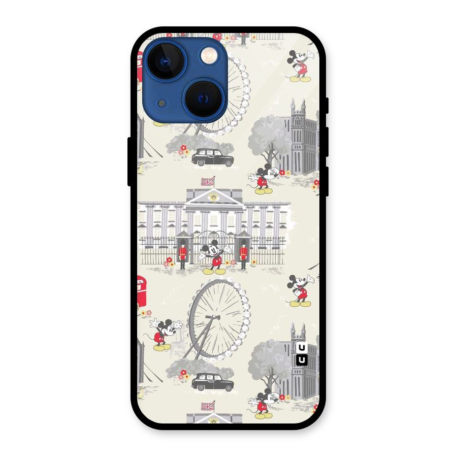 City Tour Pattern Glass Back Case for iPhone 13 Mini