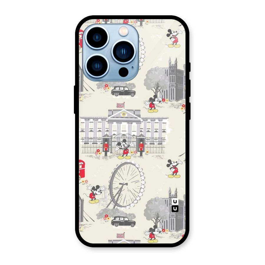 City Tour Pattern Glass Back Case for iPhone 13 Pro