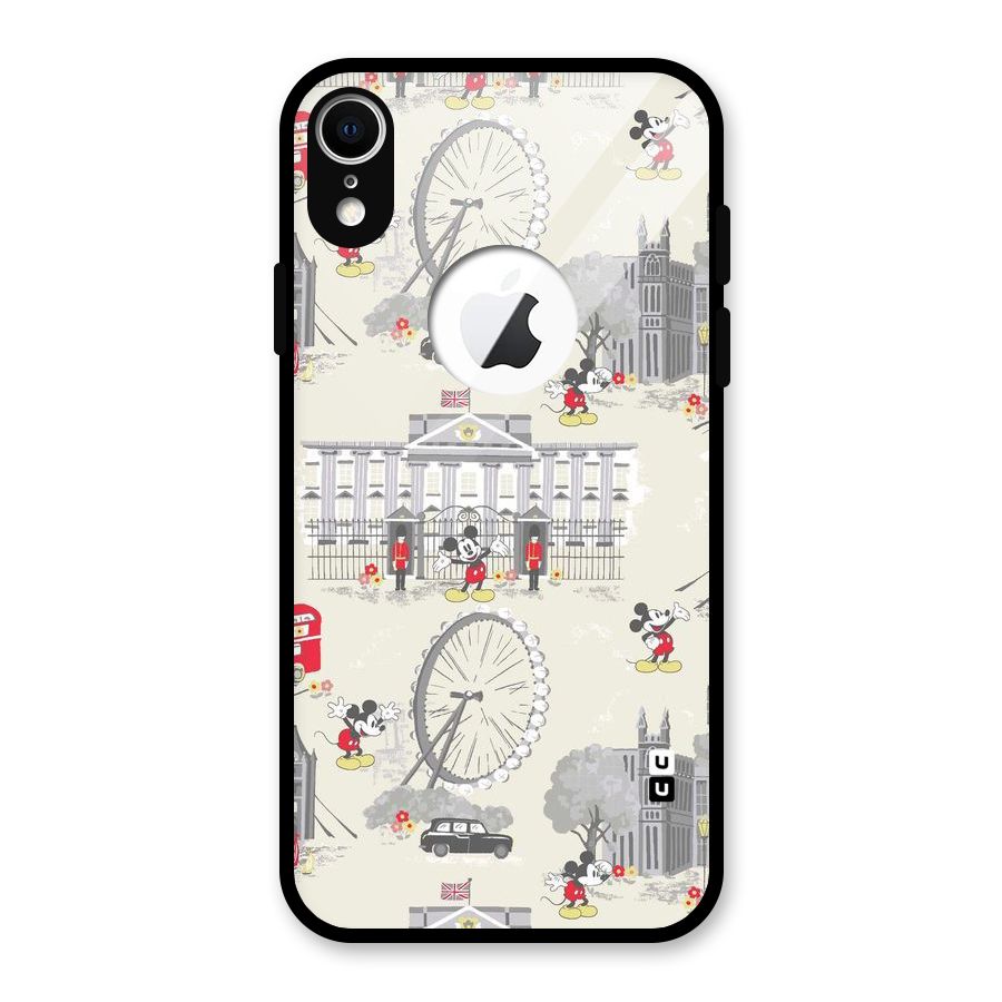 City Tour Pattern Glass Back Case for iPhone XR Logo Cut