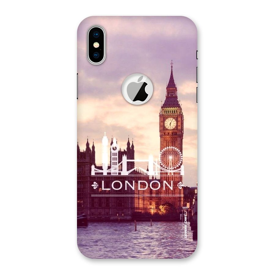 City Tower Back Case for iPhone X Logo Cut