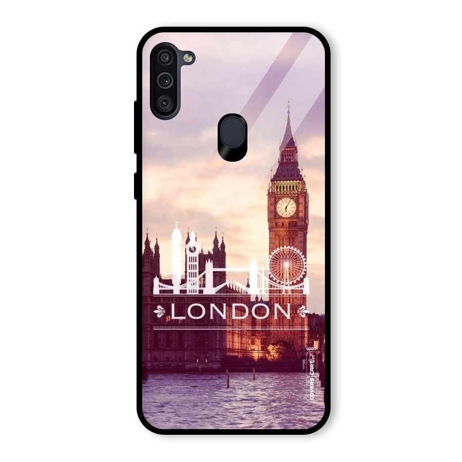 City Tower Glass Back Case for Galaxy M11