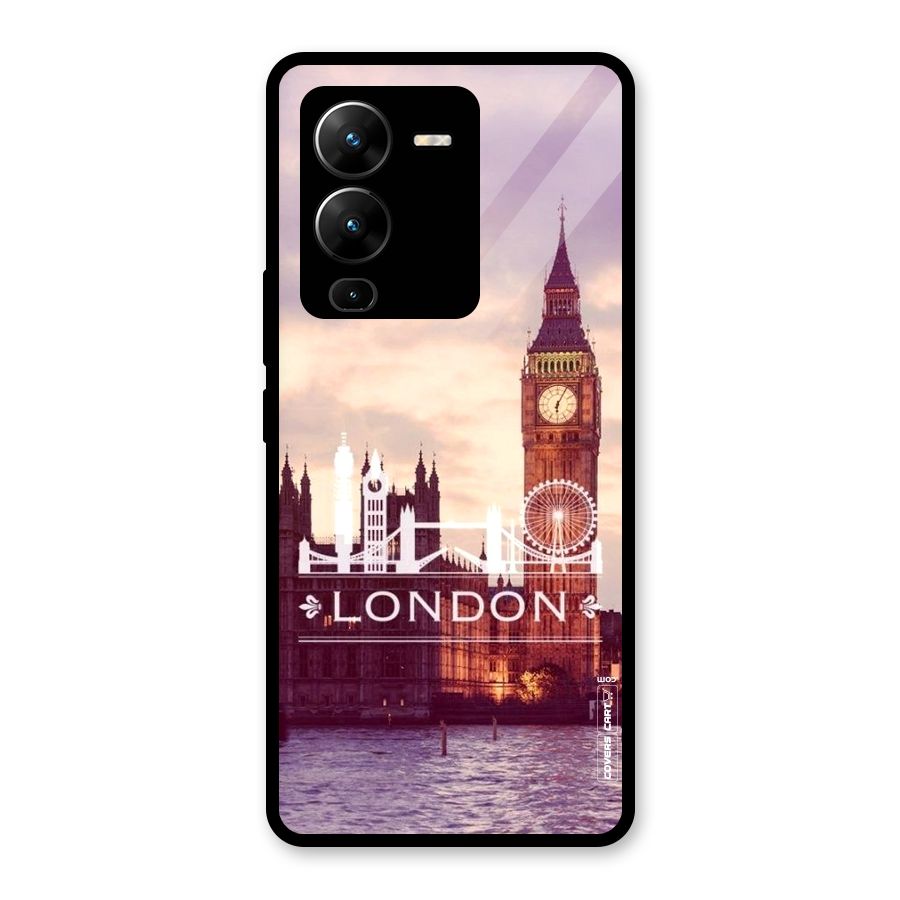 City Tower Glass Back Case for Vivo V25 Pro