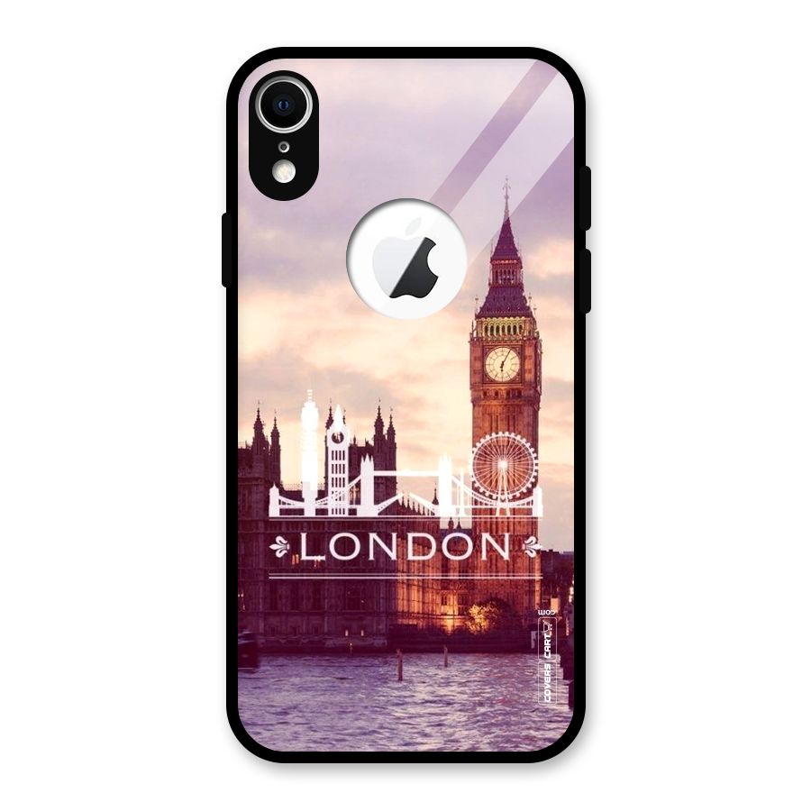 City Tower Glass Back Case for iPhone XR Logo Cut
