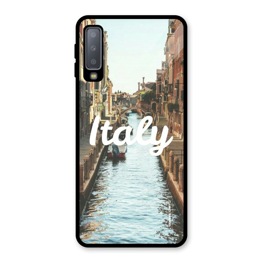 City Travel Glass Back Case for Galaxy A7 (2018)
