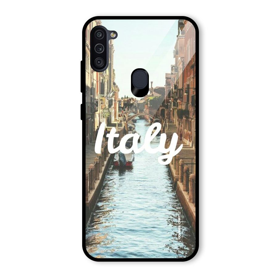 City Travel Glass Back Case for Galaxy M11