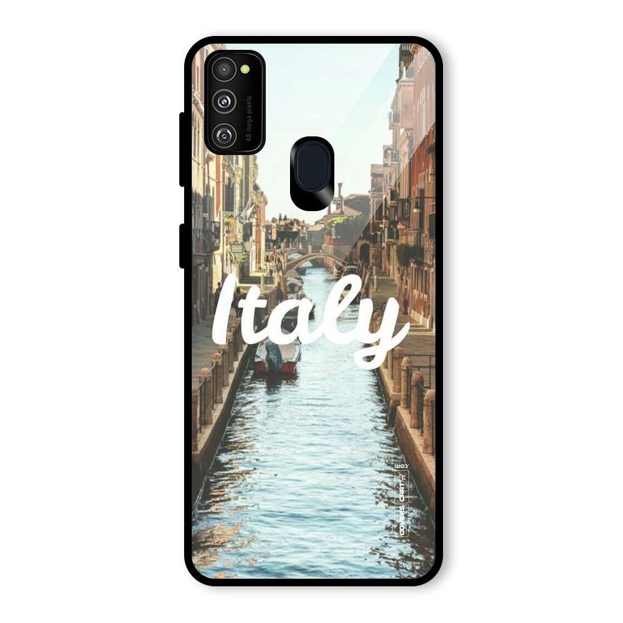 City Travel Glass Back Case for Galaxy M30s