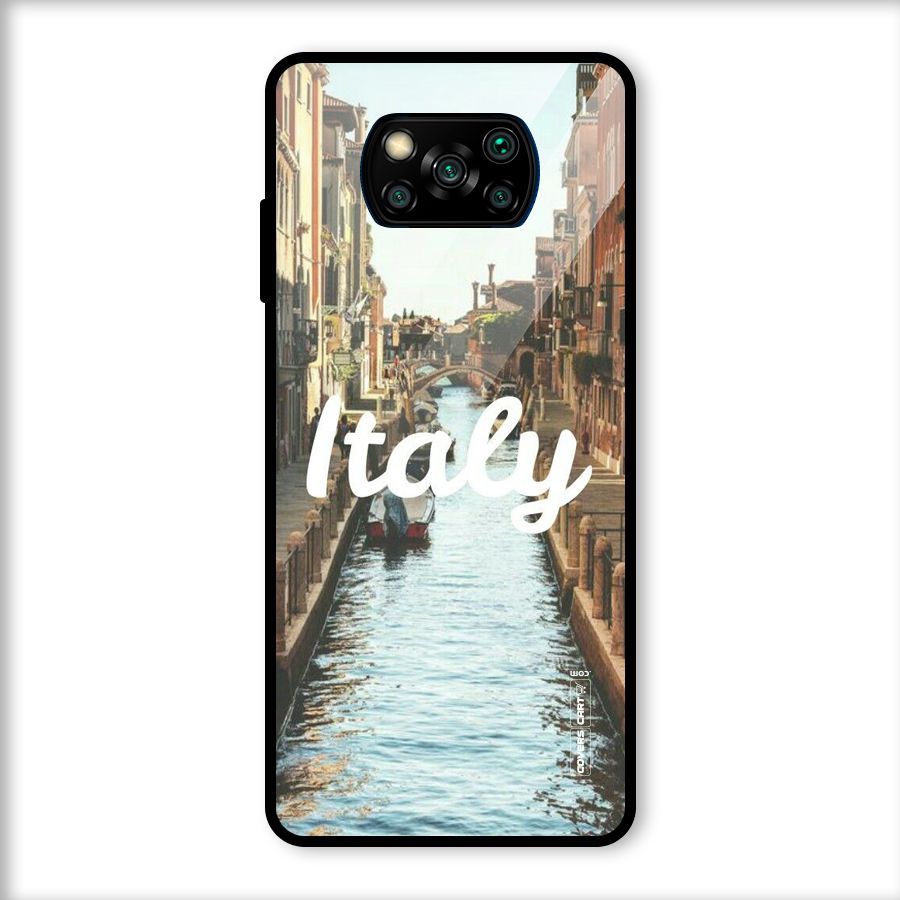 City Travel Glass Back Case for Poco X3
