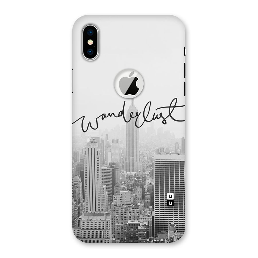 City Wanderlust Monochrome Back Case for iPhone X Logo Cut