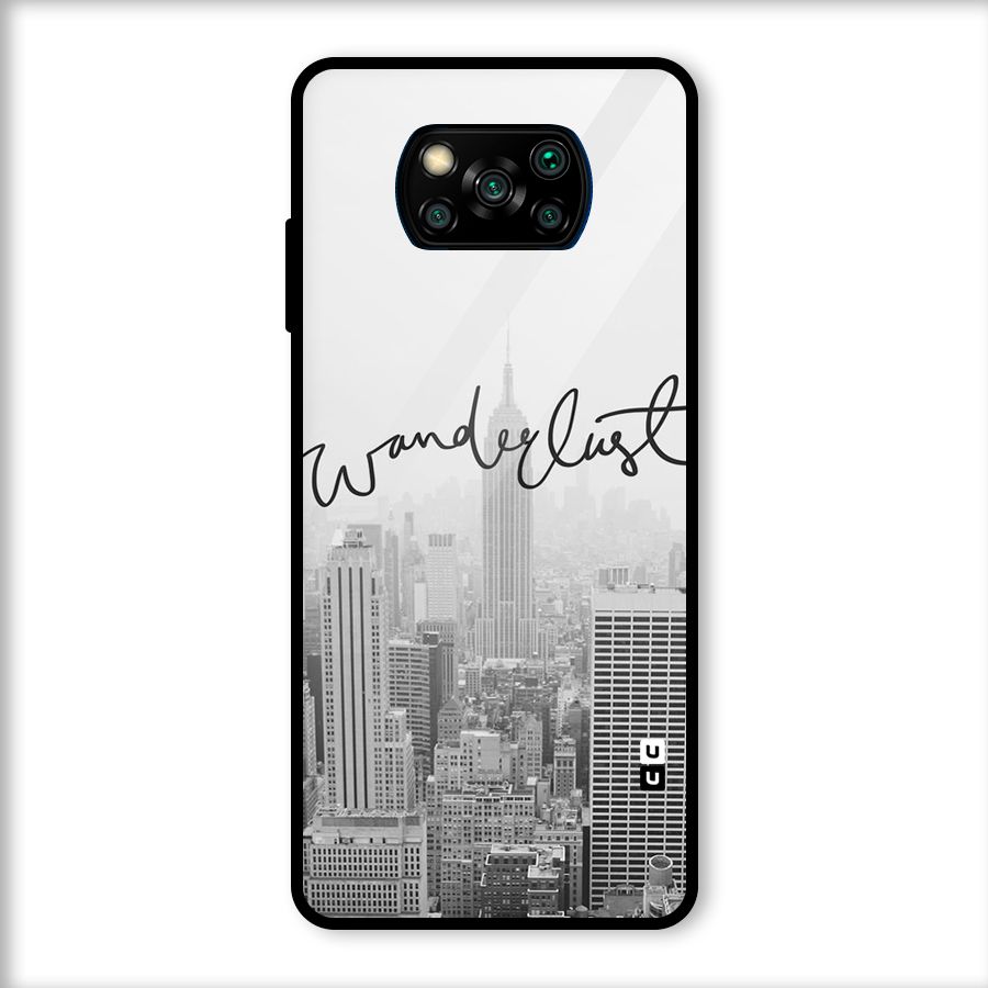 City Wanderlust Monochrome Glass Back Case for Poco X3
