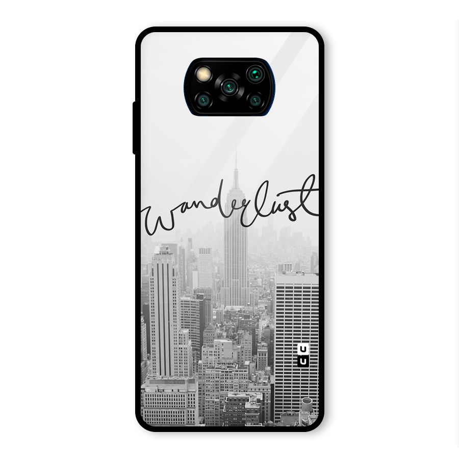 City Wanderlust Monochrome Glass Back Case for Poco X3 Pro