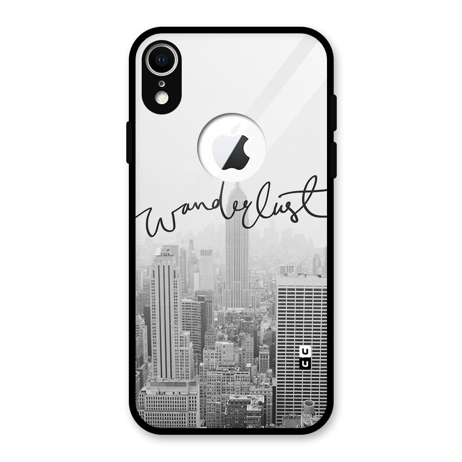 City Wanderlust Monochrome Glass Back Case for iPhone XR Logo Cut