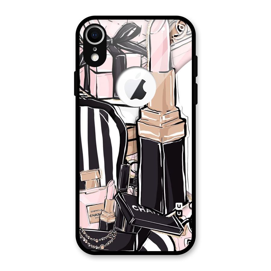 Class Girl Design Glass Back Case for iPhone XR Logo Cut