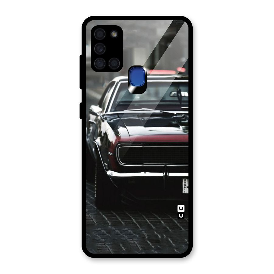 Class Vintage Car Glass Back Case for Galaxy A21s
