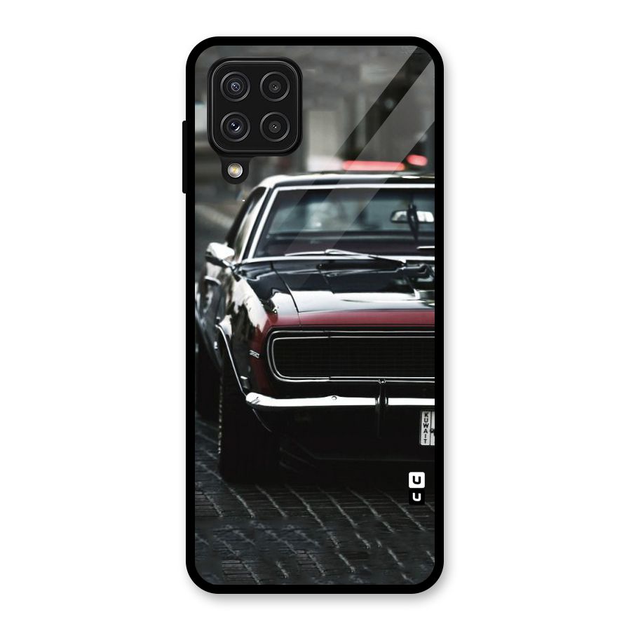 Class Vintage Car Glass Back Case for Galaxy A22 4G