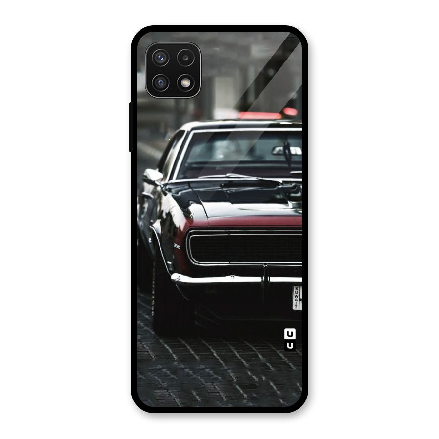 Class Vintage Car Glass Back Case for Galaxy A22 5G