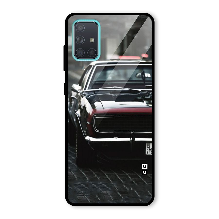 Class Vintage Car Glass Back Case for Galaxy A71