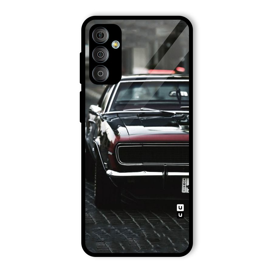 Class Vintage Car Glass Back Case for Galaxy F23