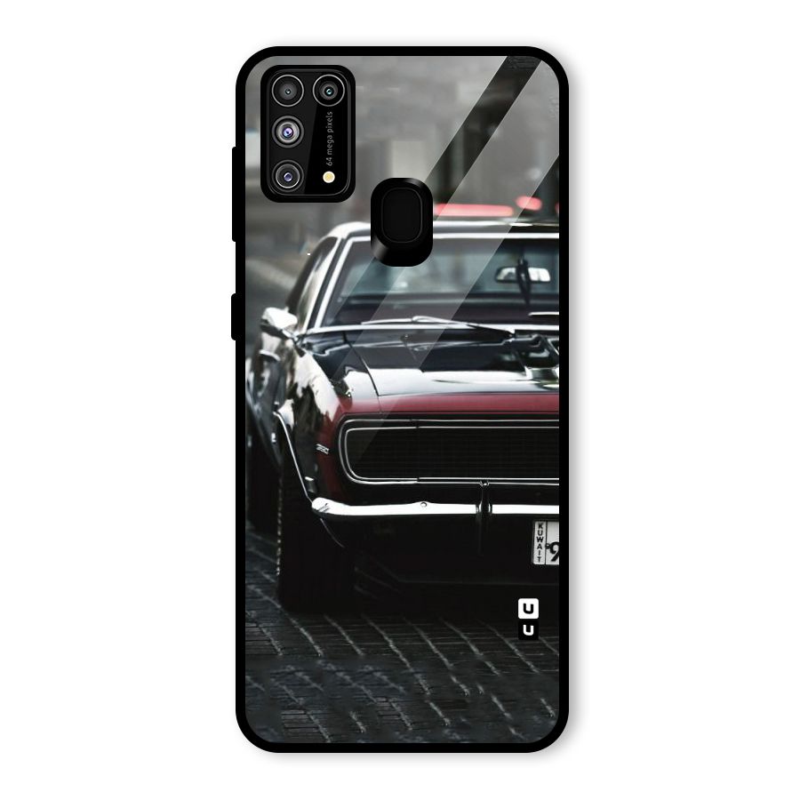 Class Vintage Car Glass Back Case for Galaxy F41